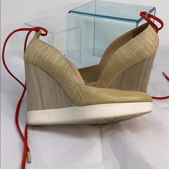 Jil Sander Sz 37 Beige Nude Wedge Shoes - Picture 5 of 9